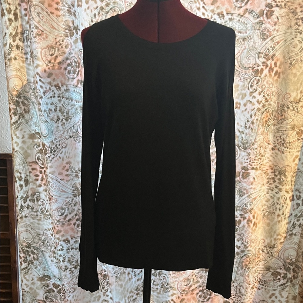 Nicole Miller Classic Black Long Sleeve Top